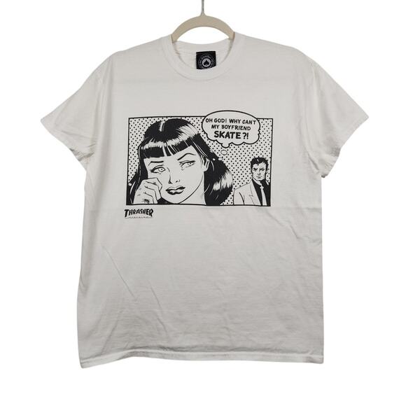 Thrasher Other - Thrasher Comic Art Skate Boyfriend Obscure Pun Medium White